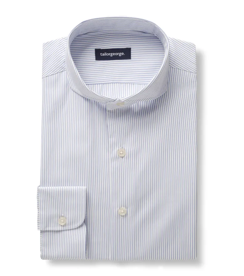 Chemise en popeline à carreaux bleu lavande