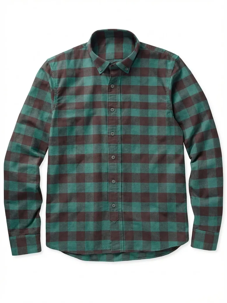 Chemise en flanelle à carreaux vert