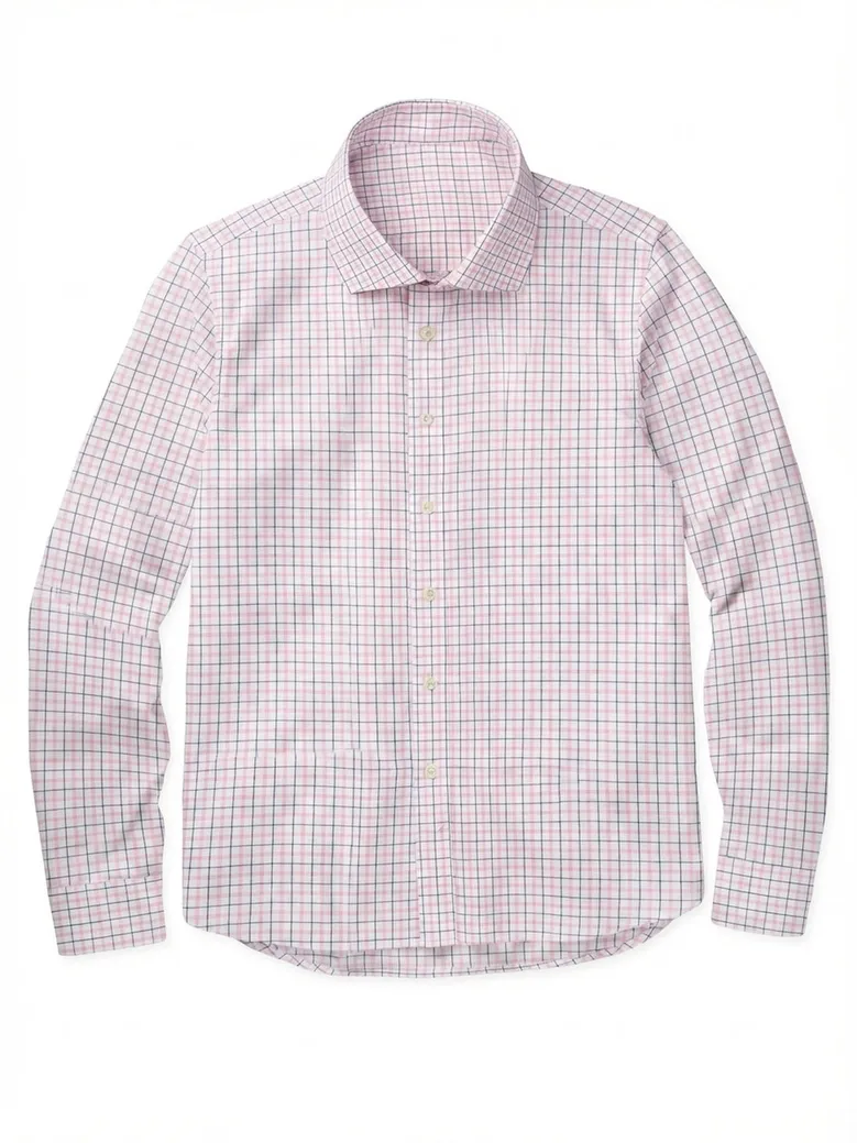 Twill à carreaux rose