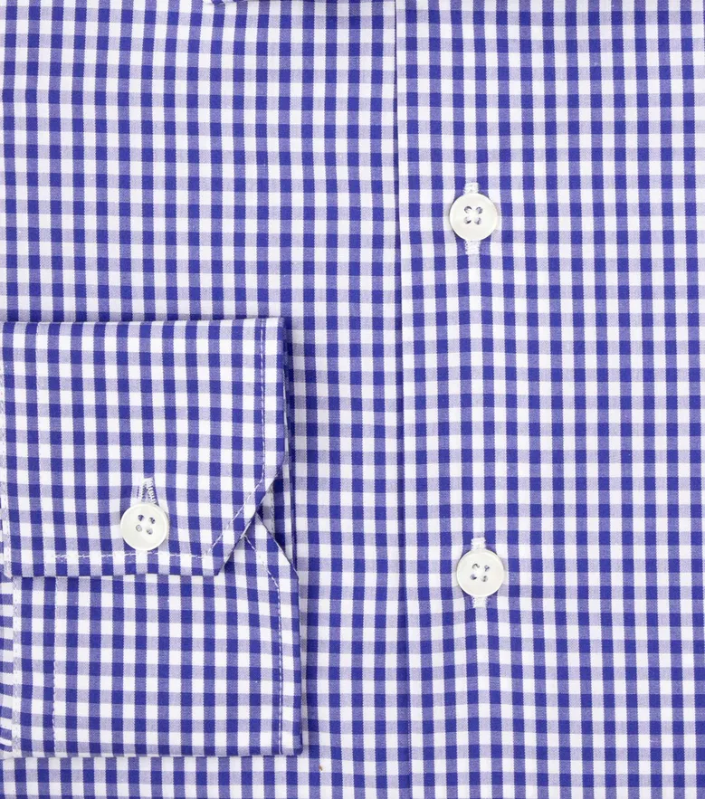 Chemise en popeline à carreaux bleu