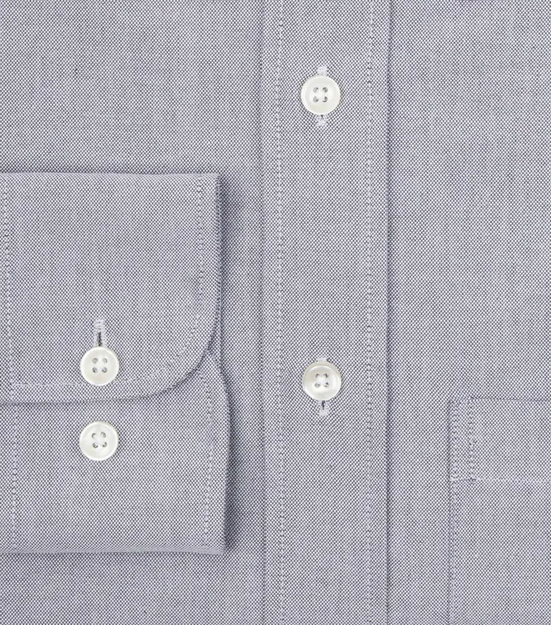 Chemise en Oxford américain épais uni gris
