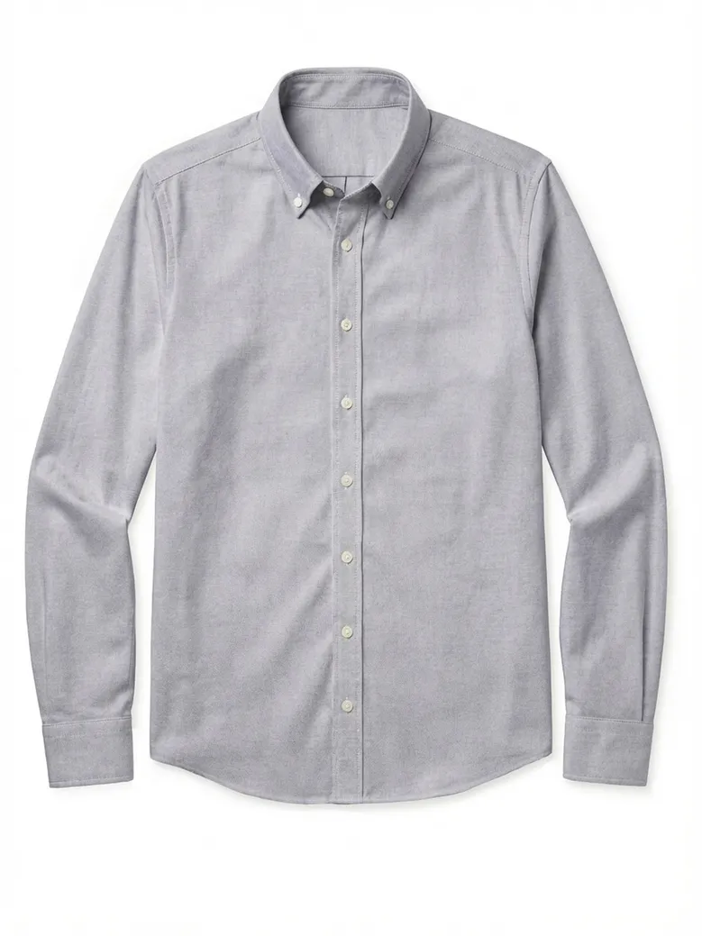 Chemise en Oxford américain épais uni gris