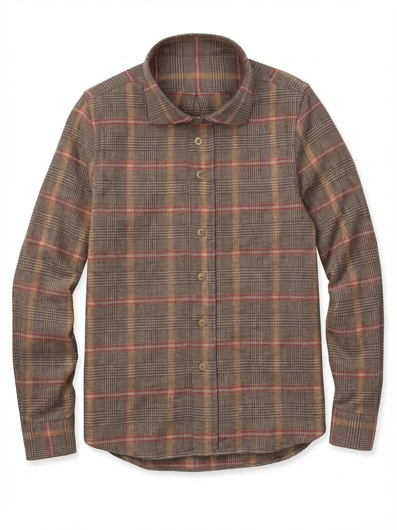 Chemise en flanelle à carreaux marron