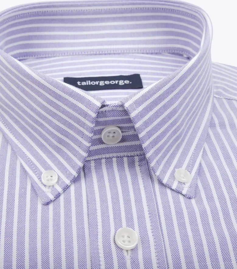 Oxford américain à rayures mauve