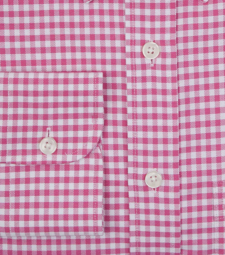 Oxford Américain à carreaux rose vif