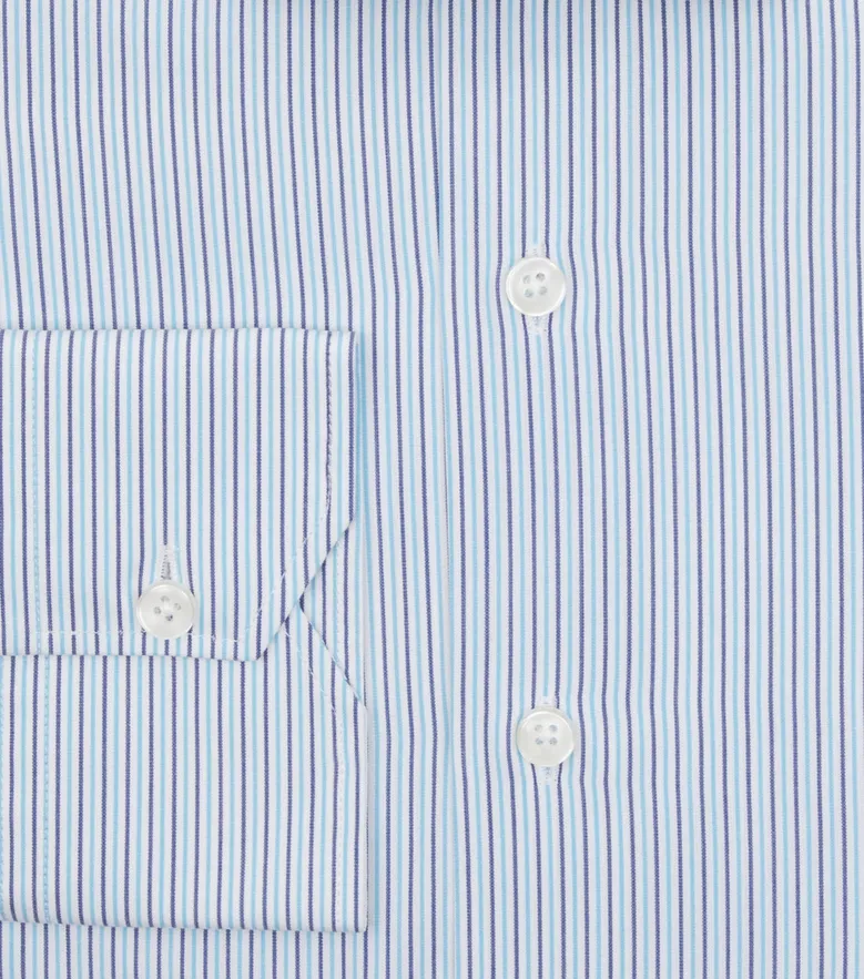 Chemise en popeline à rayures bleu ciel