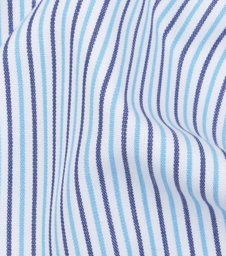 Chemise en popeline à rayures bleu ciel