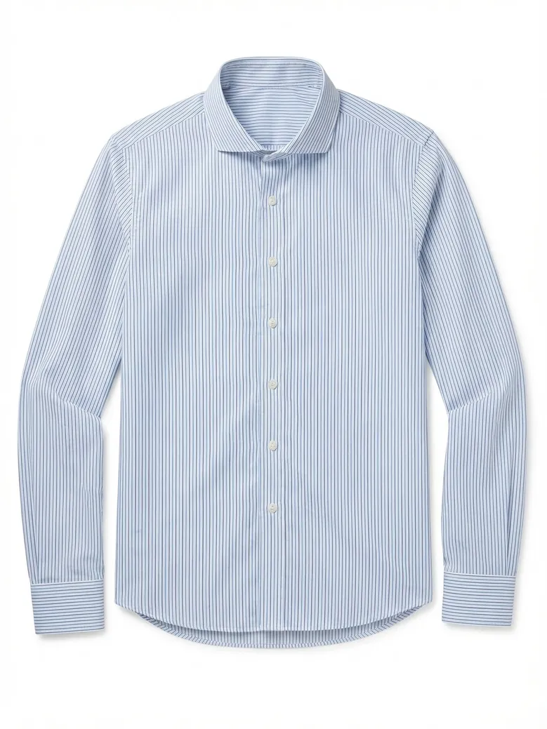 Chemise en popeline à rayures bleu ciel