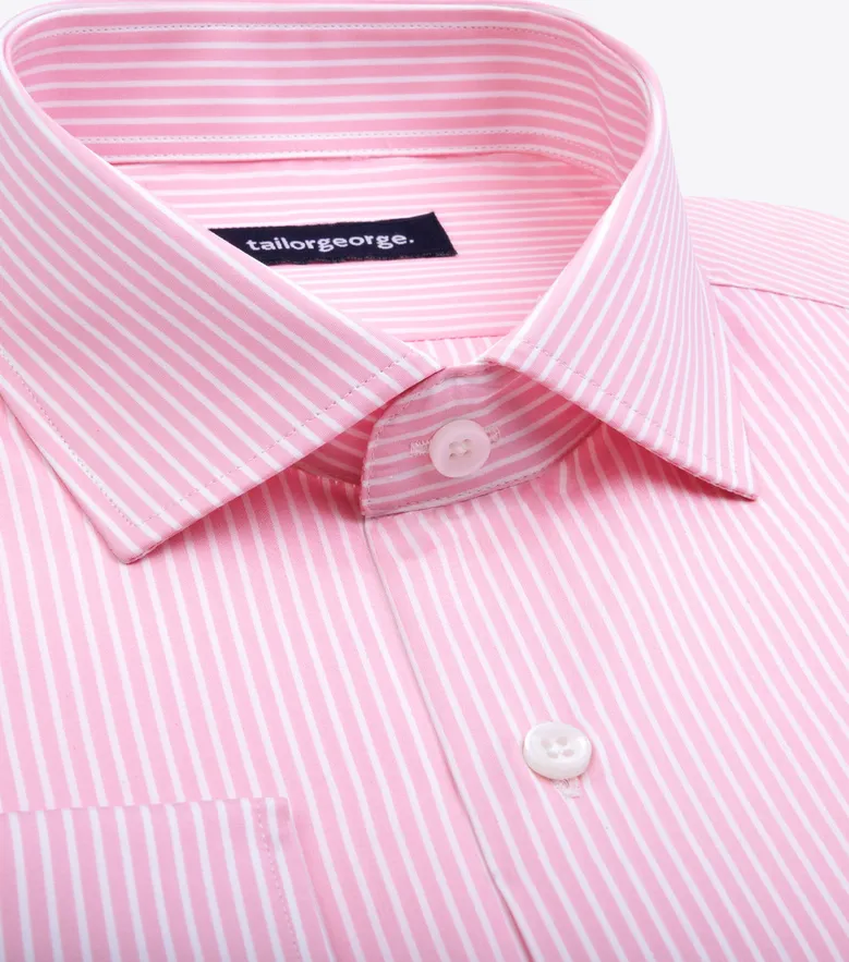 Chemise en popeline à rayures roses facile à repasser