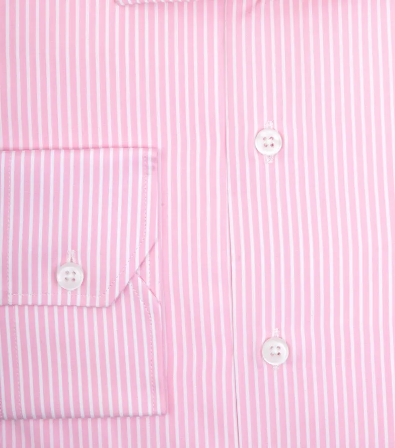 Chemise en popeline à rayures roses facile à repasser