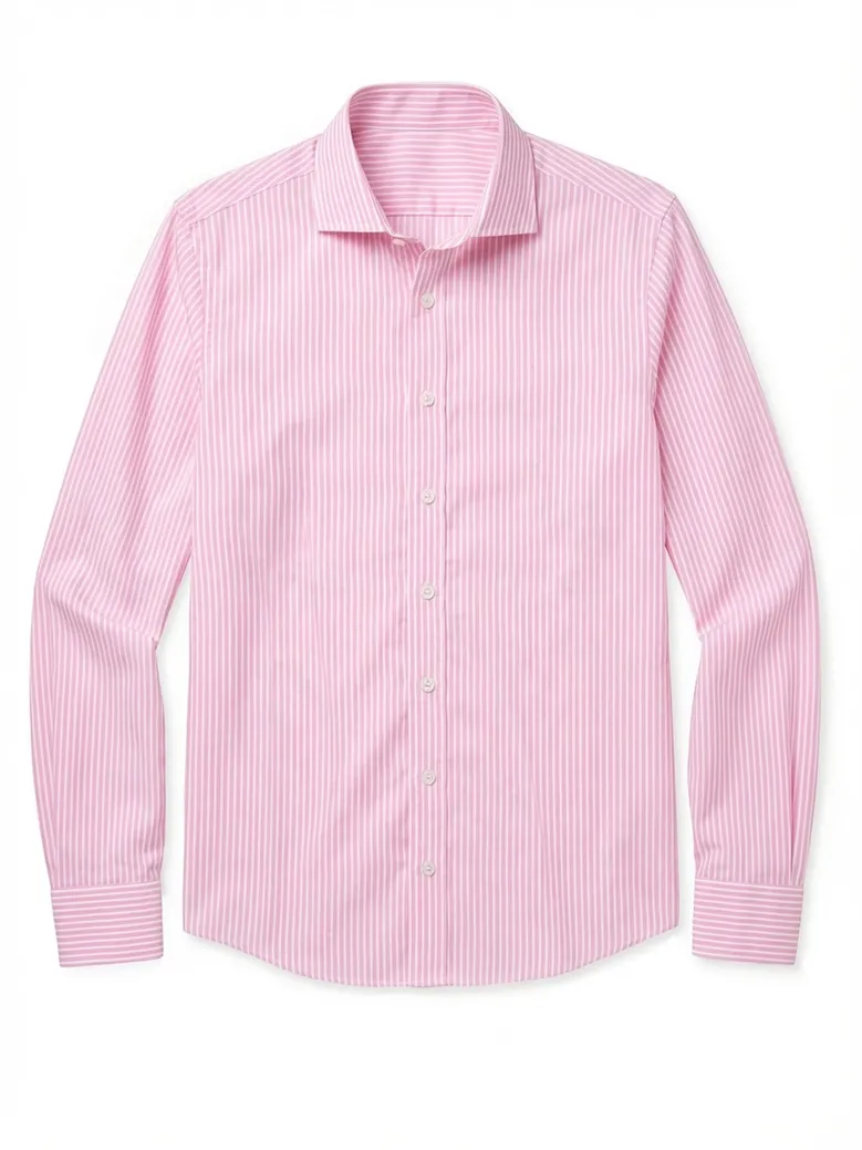 Chemise en popeline à rayures roses facile à repasser