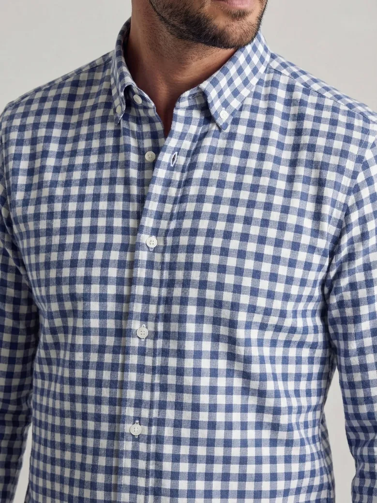 Chemise en flanelle à  carreaux bleus