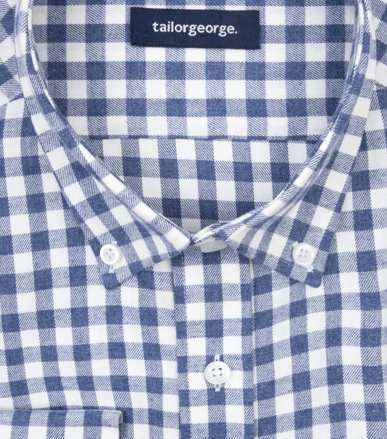 Chemise en flanelle à  carreaux bleus