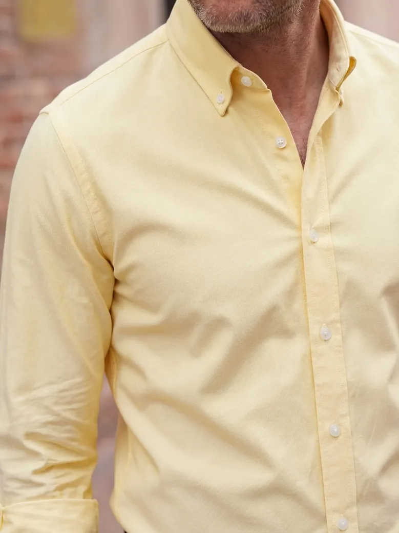 Chemise en Oxford uni Jaune