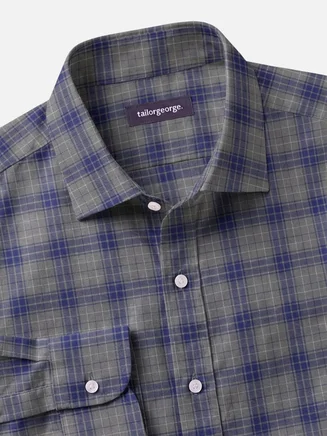 Chemise en twill à carreaux écossais vert kaki