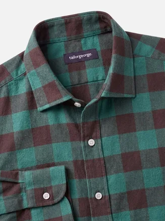 Chemise en flanelle à carreaux vert