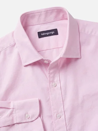 Einfarbige Rosa Oxford Hemd